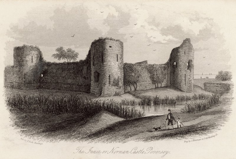 El castillo interior o normando en Pevensey de English School