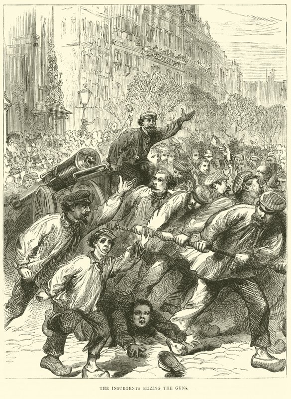 Los insurgentes apoderándose de los cañones, marzo 1871 de English School
