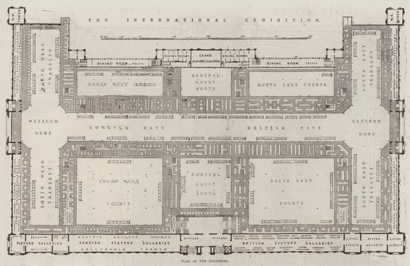La Exposición Internacional, Plano de las Galerías de English School