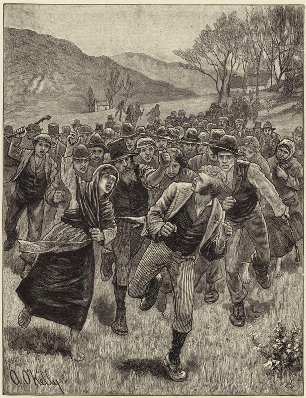 La agitación de la Liga de la Tierra Irlandesa de English School