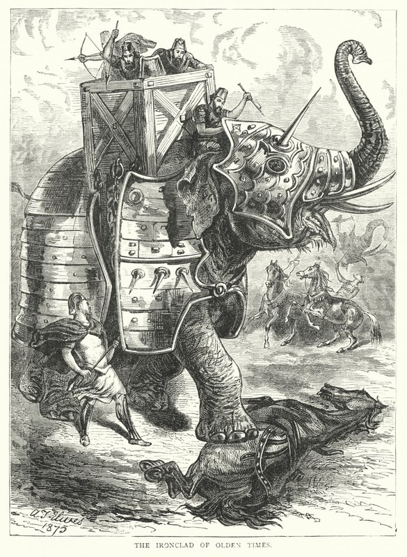 El acorazado de antaño (grabado) de English School