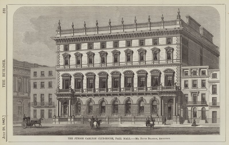 El Junior Carlton Club-House, Pall Mall (grabado) de English School