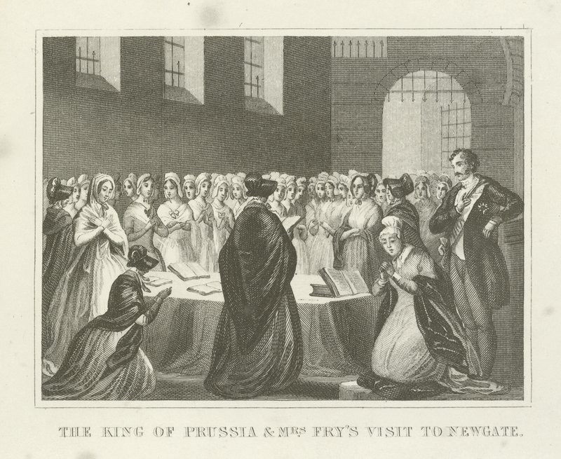 El Rey de Prusia y la visita de la Sra. Fry a Newgate de English School