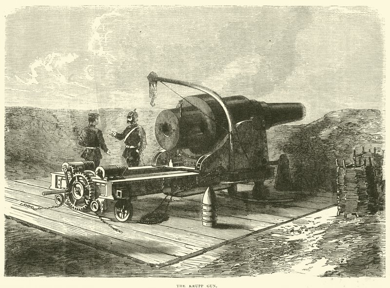 El cañón Krupp, octubre 1870 de English School
