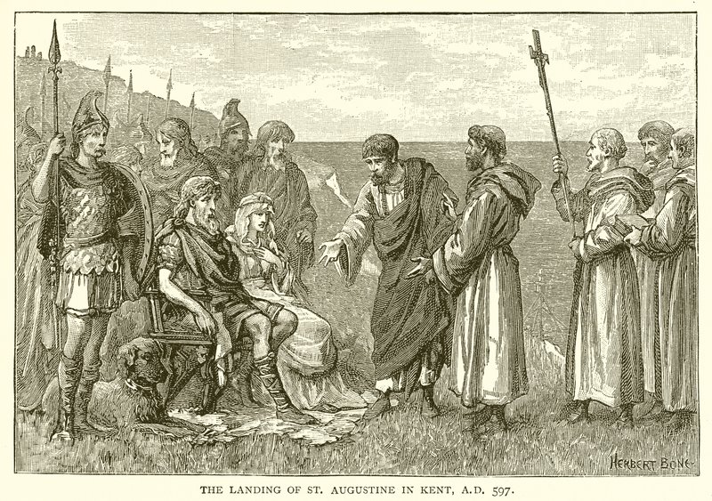 El Desembarco de San Agustín en Kent, 597 d.C. de English School