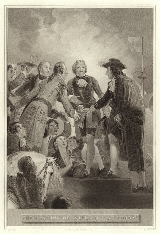 El desembarco de Guillermo III en Torbay de English School
