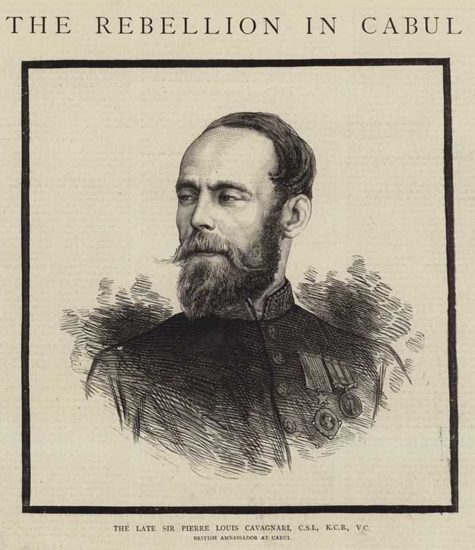 El Difunto Sir Pierre Louis Cavagnari, CSI, KCB, VC (grabado) de English School