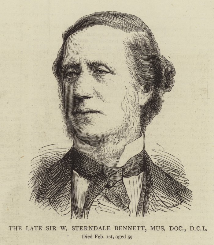 El difunto Sir W Sterndale Bennett, Mus Doc, DCL (grabado) de English School