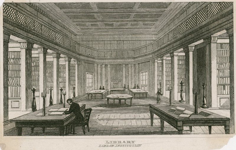 La Biblioteca de la Institución de Londres, Finsbury Circus, Londres de English School