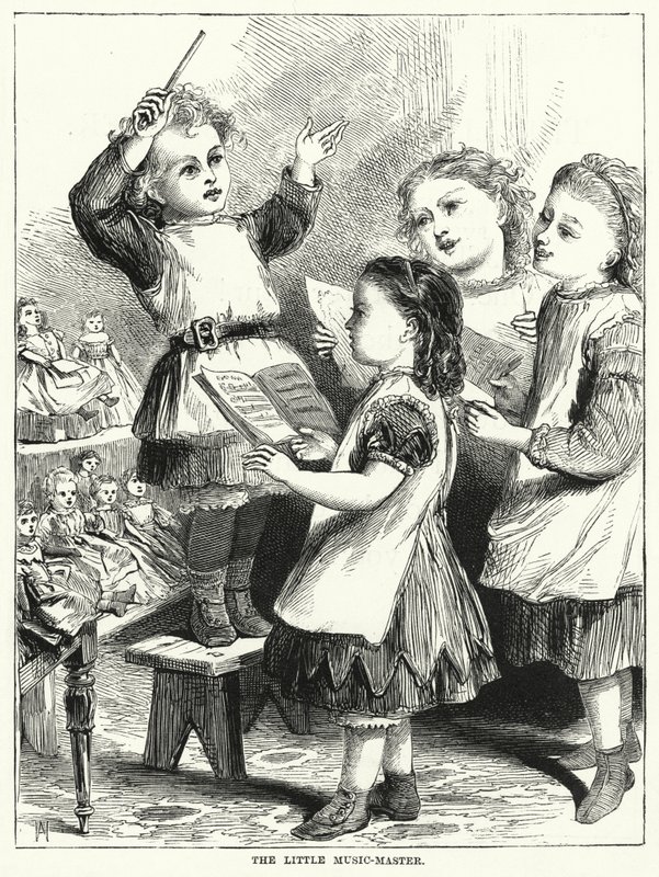 El pequeño maestro de música (grabado) de English School