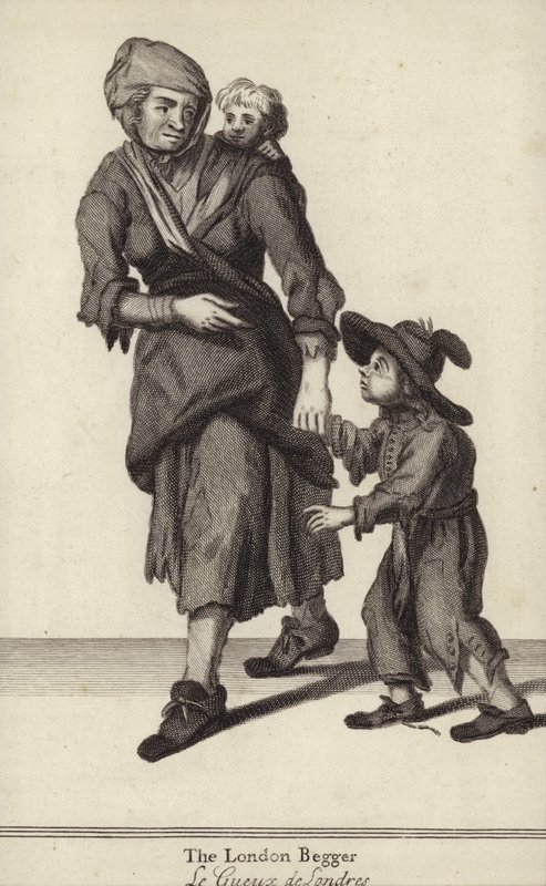 El mendigo de Londres (grabado) de English School