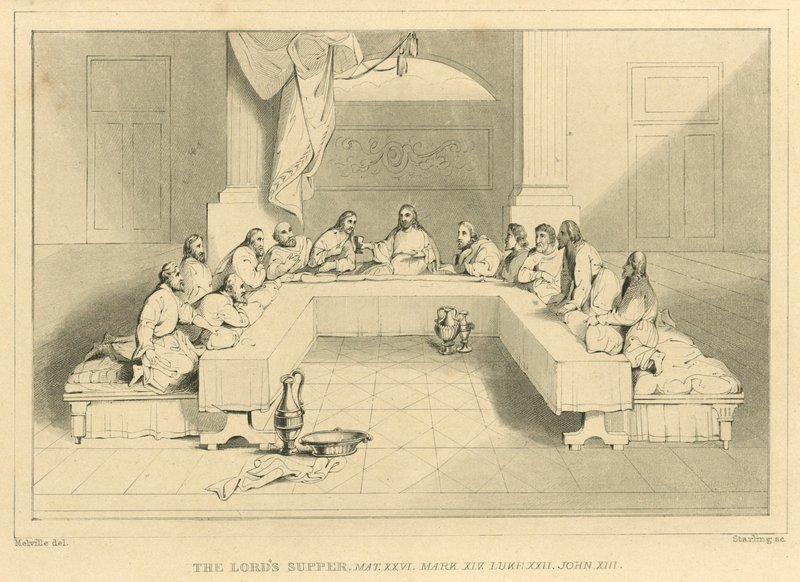 La última cena, Mateo XXVI, Marcos XIV, Lucas XXII, Juan XIII de English School
