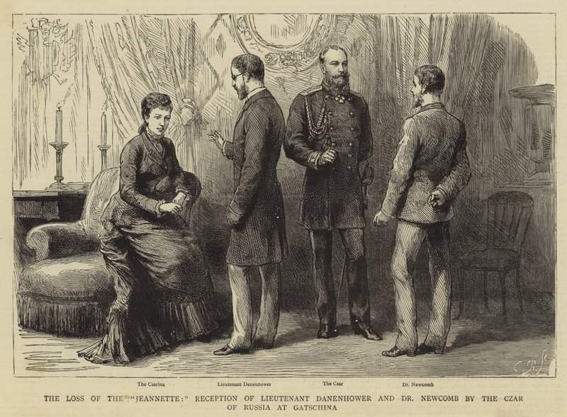 La pérdida del "Jeannette", recepción del teniente Danenhower y el Dr. Newcomb por el Zar de Rusia en Gatschina de English School