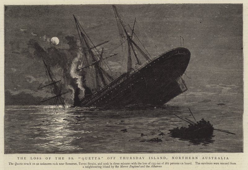 La pérdida del SS "Quetta" frente a la Isla Thursday, Norte de Australia de English School