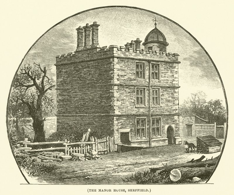 The Manor House, Sheffield (grabado) de English School