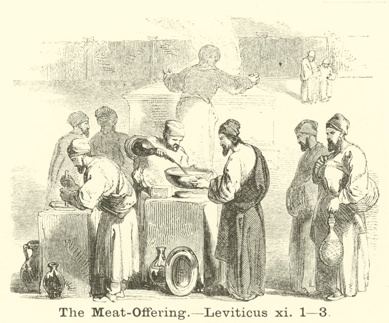 La ofrenda de carne, Levítico, xi, 1, 3 de English School