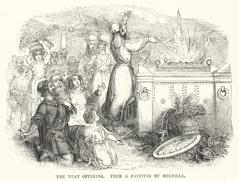 La ofrenda de carne, de una pintura de Melville de English School