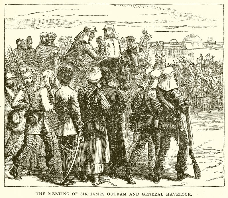 El encuentro de Sir James Outram y el General Havelock de English School