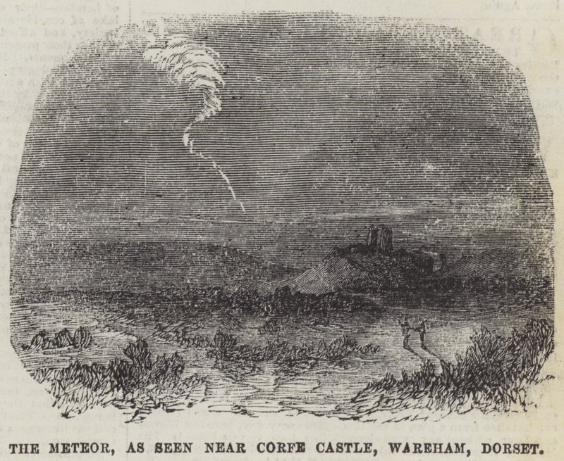 El meteoro, visto cerca del castillo de Corfe, Wareham, Dorset de English School