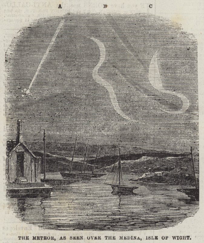El meteoro, visto sobre el Medina, Isla de Wight de English School