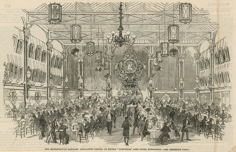 Cena de la Asociación Sanitaria Metropolitana en el Simposio de Soyer, Gore House, Kensington de English School