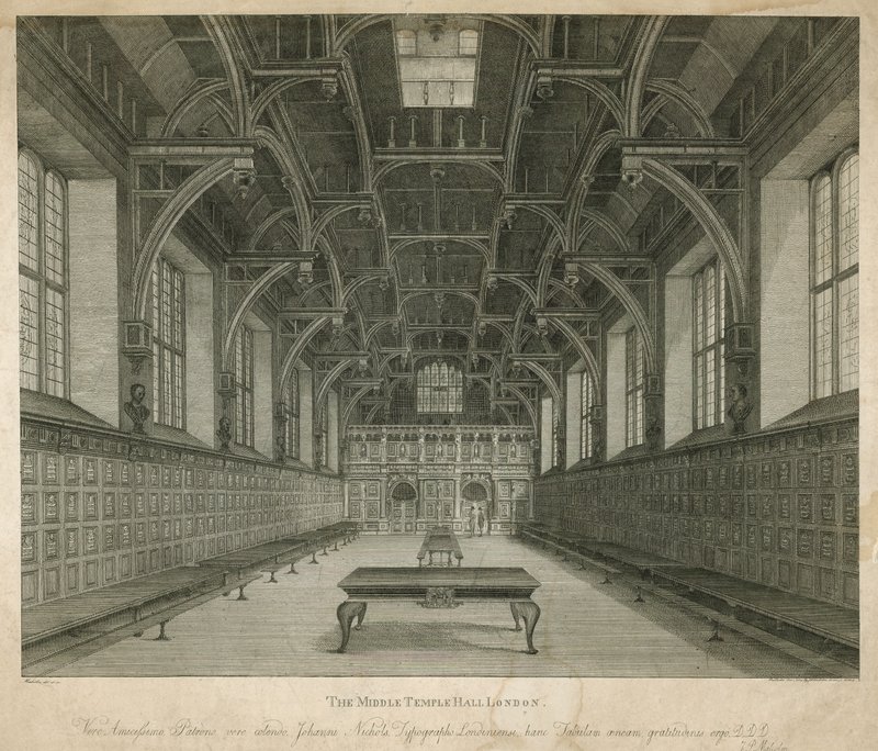 El Salón del Middle Temple, Londres de English School