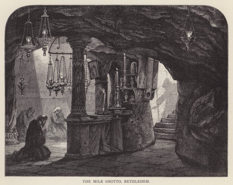 La Gruta de la Leche, Belén (grabado) de English School