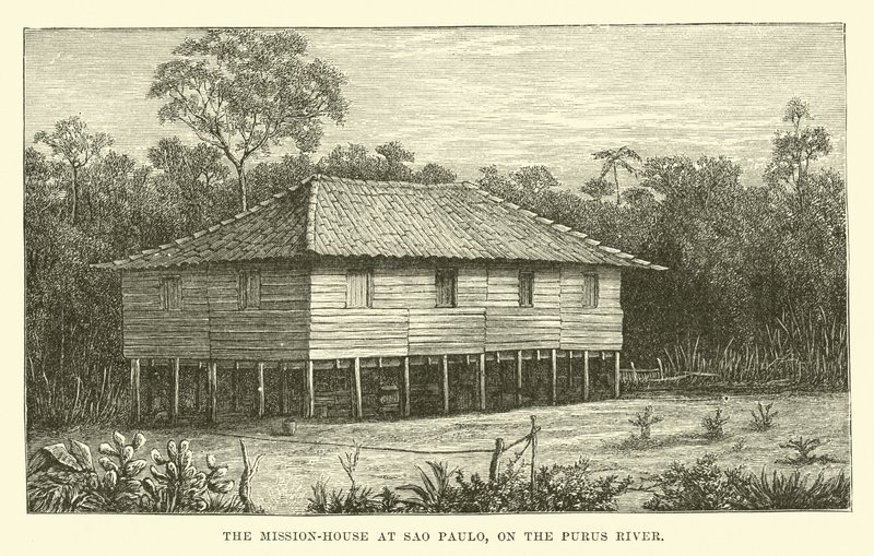 La casa de la misión en Sao Paulo, en el río Purus de English School