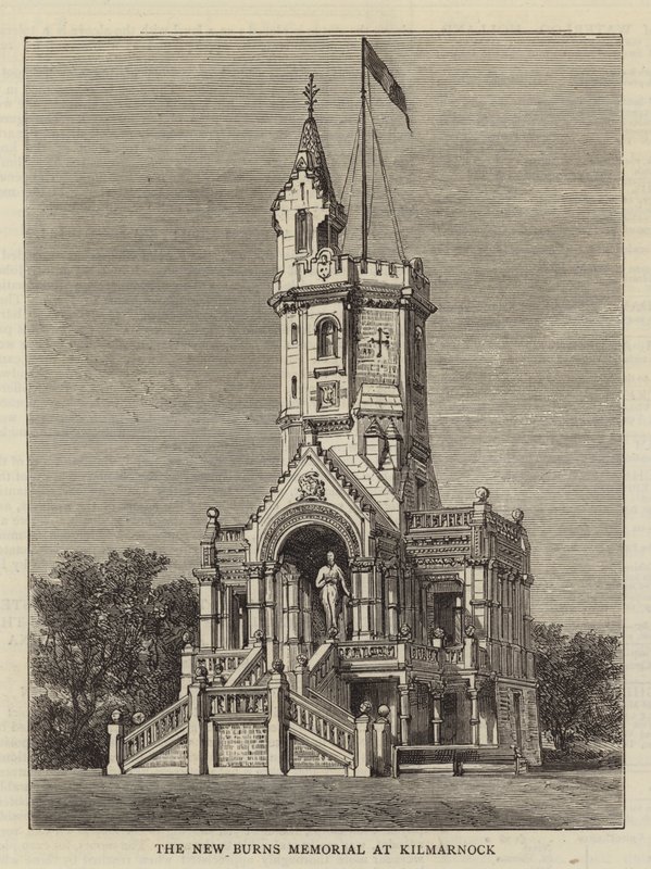 El Nuevo Memorial de Burns en Kilmarnock (grabado) de English School