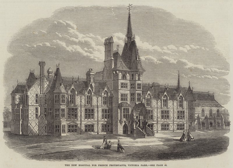 El nuevo hospital para protestantes franceses, Victoria Park de English School
