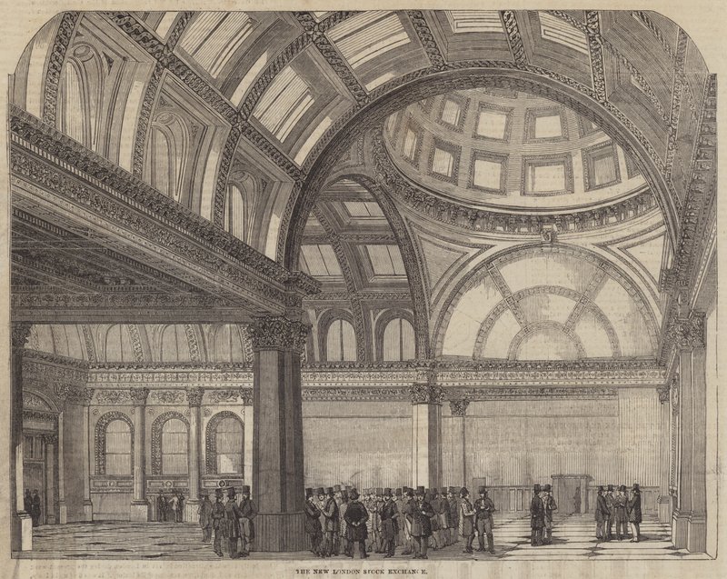 La Nueva Bolsa de Valores de Londres (grabado) de English School