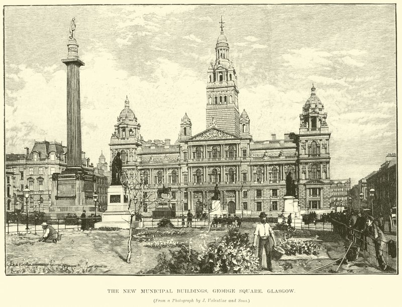 Los Nuevos Edificios Municipales, George Square, Glasgow de English School