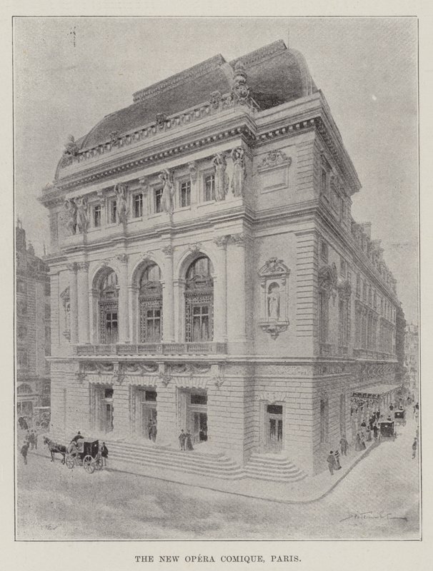 La Nueva Ópera Cómica, París (grabado) de English School