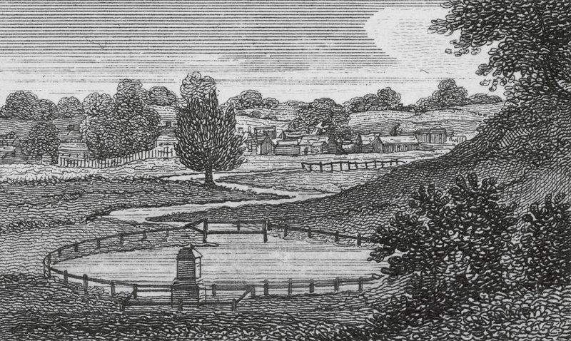 The New River, Hertfordshire (grabado) de English School