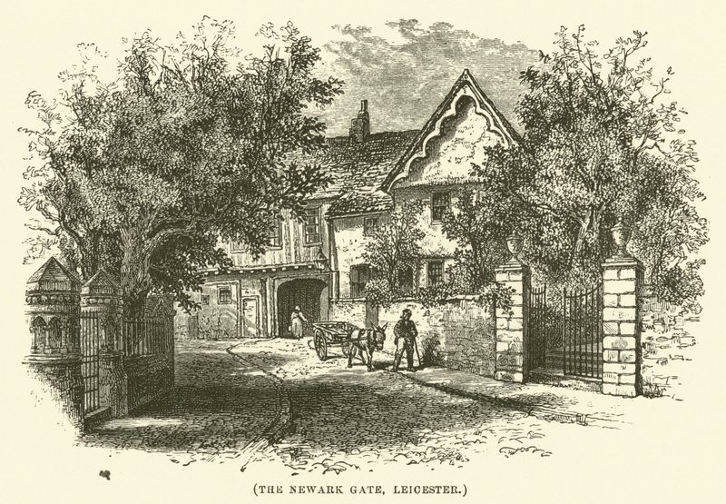 La Puerta de Newark, Leicester (grabado) de English School