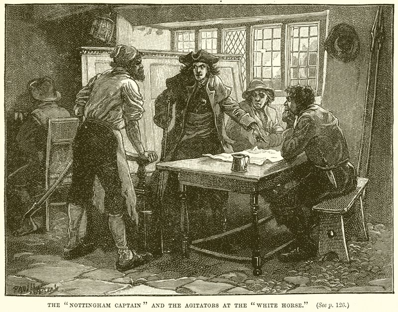 El Capitán de Nottingham y los agitadores en el White Horse de English School