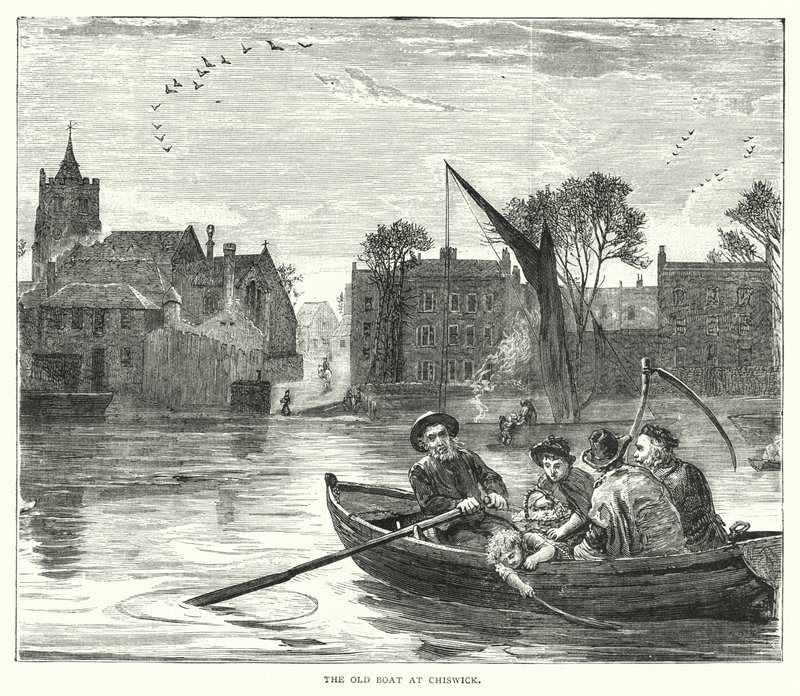 El viejo barco en Chiswick (grabado) de English School