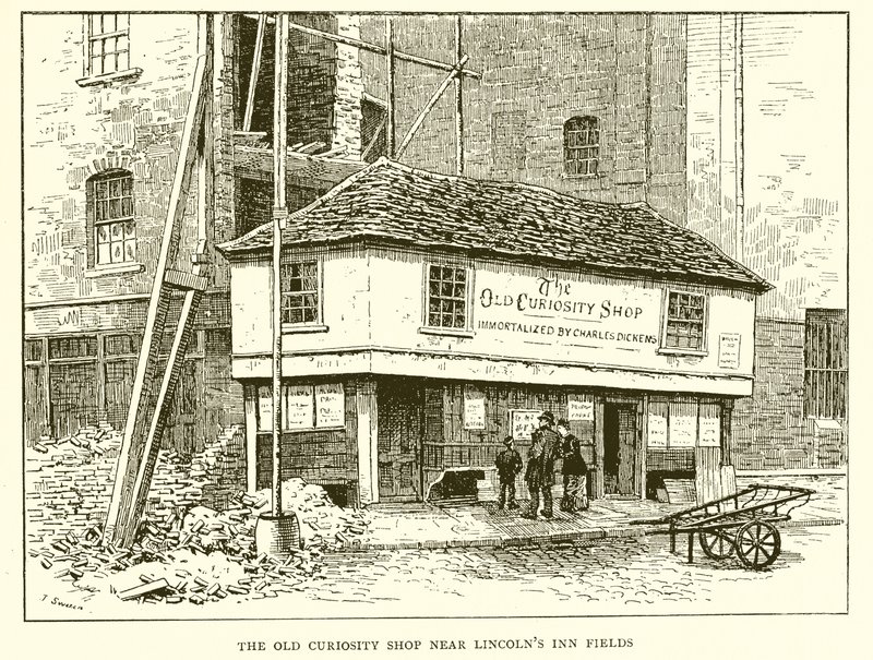 La tienda de antigüedades cerca de Lincolns Inn Fields de English School