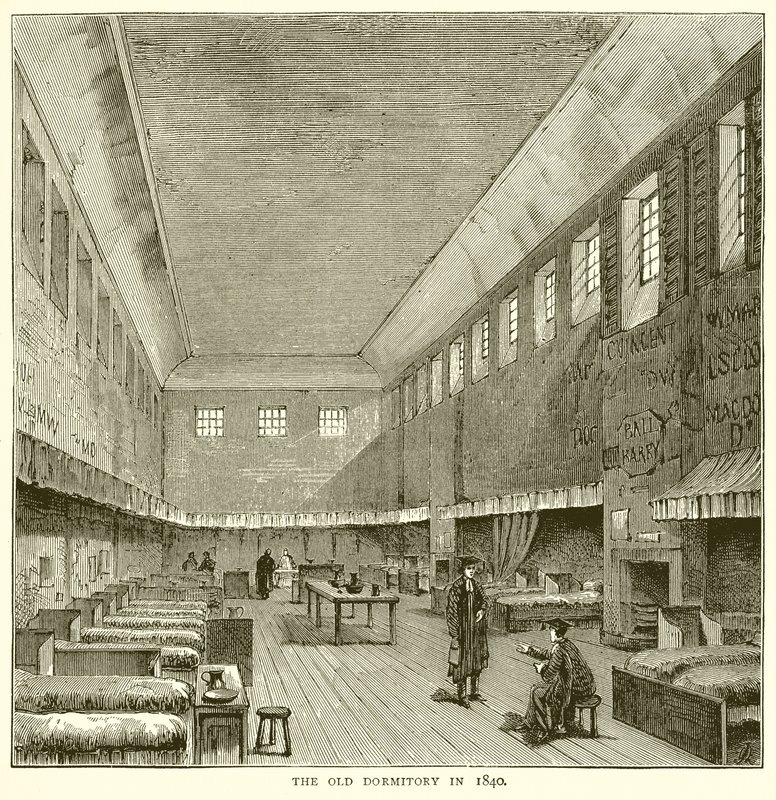 El antiguo dormitorio en 1840 de English School