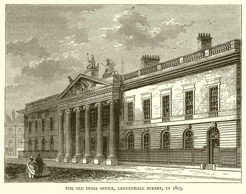 La antigua Oficina de la India, Leadenhall Street, en 1803 de English School