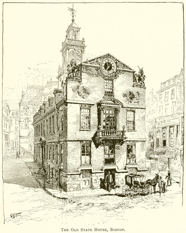 La antigua Casa del Estado, Boston de English School