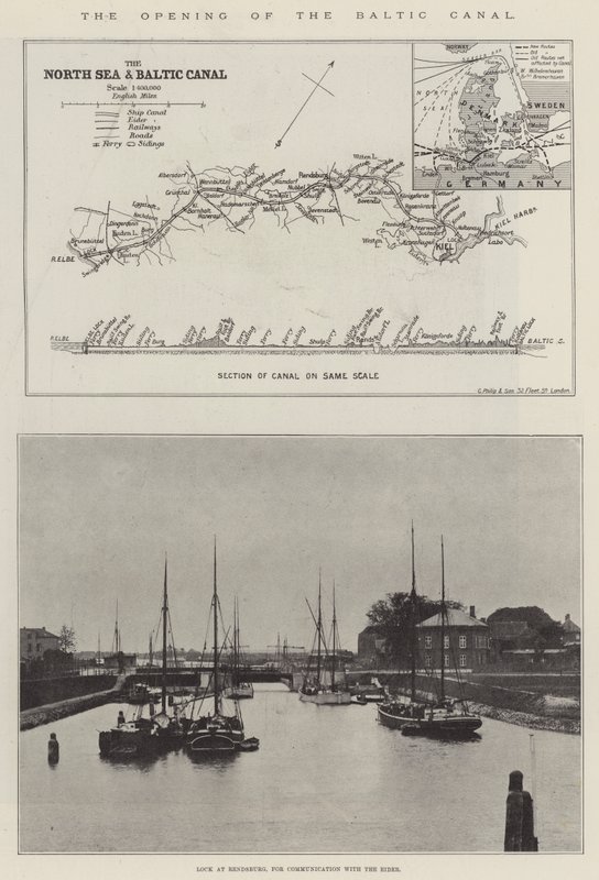 La Apertura del Canal Báltico (grabado) de English School