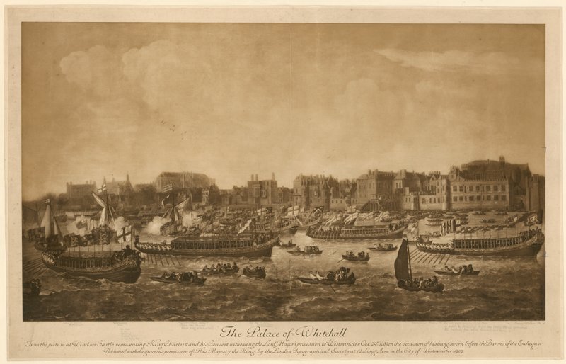 El Palacio de Whitehall, 1683 de English School