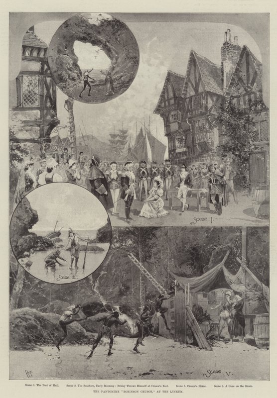 La pantomima "Robinson Crusoe," en el Lyceum de English School