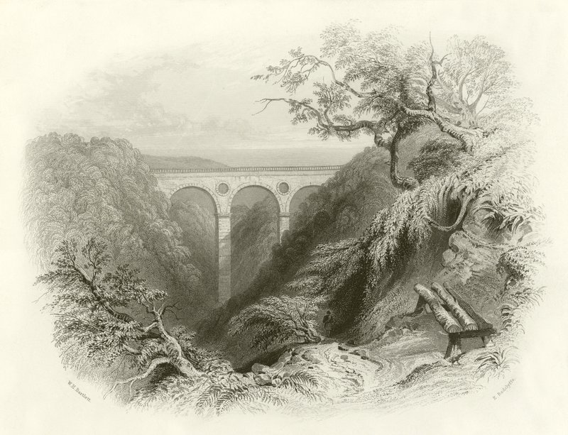 El Puente y Barranco de Peaths, Berwickshire de English School