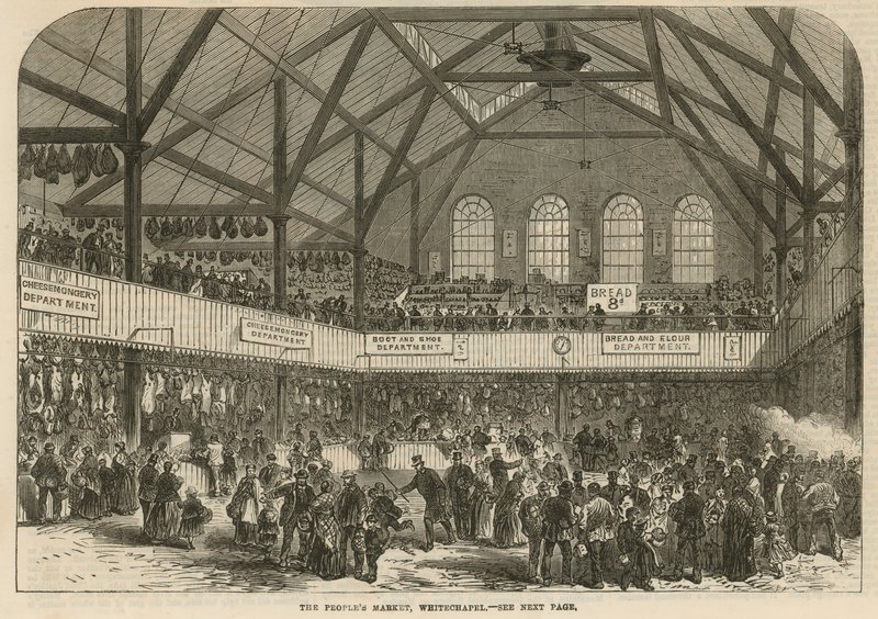 El mercado del pueblo, Whitechapel, Londres de English School