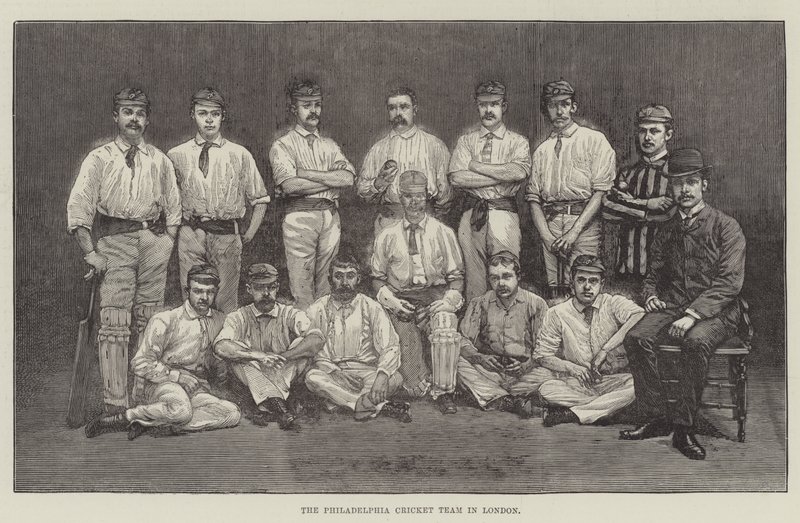 El Equipo de Cricket de Filadelfia en Londres (grabado) de English School