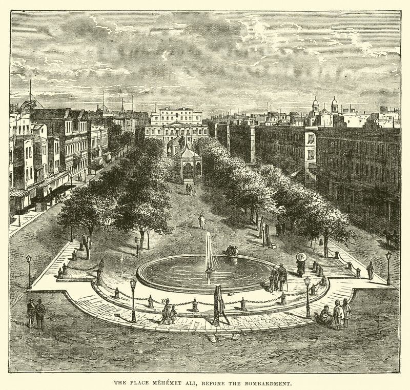 La Plaza Mehemet Ali, antes del bombardeo de English School
