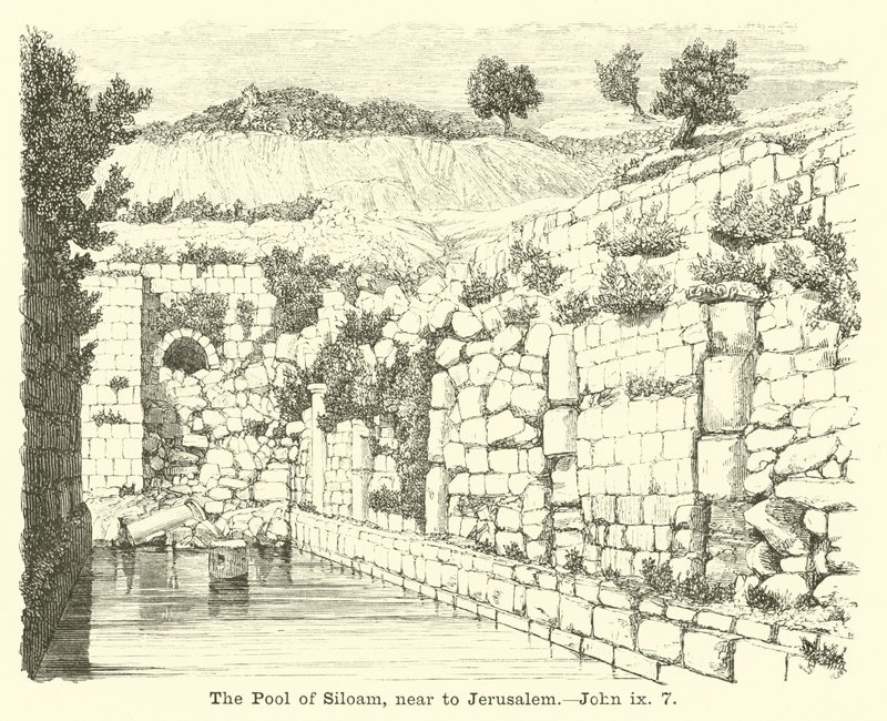 La piscina de Siloé, cerca de Jerusalén de English School