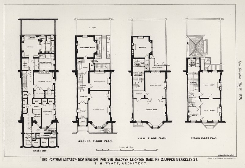 "La finca Portman," Nueva mansión para Sir Baldwyn Leighton, Baronet, No 2, Upper Berkeley Street de English School